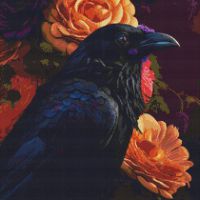 Raven and Flowers